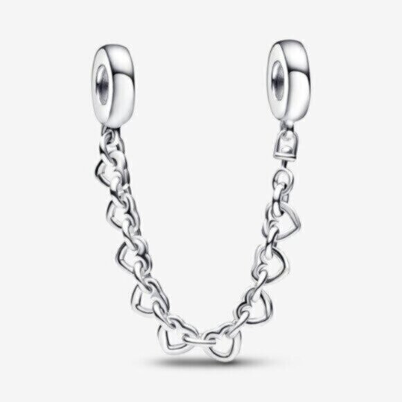 Pandora Linked Hearts Safety Chain - Picture 1 of 3